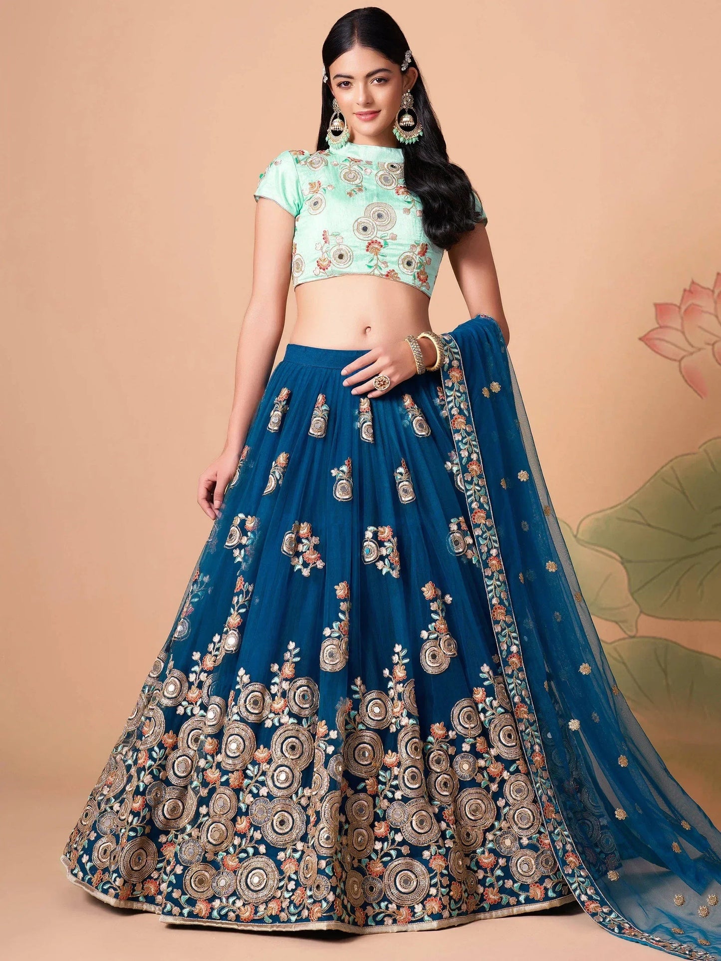 Tulsi Art Superb Sapphire Blue Dori Work Net Designer Lehenga Choli