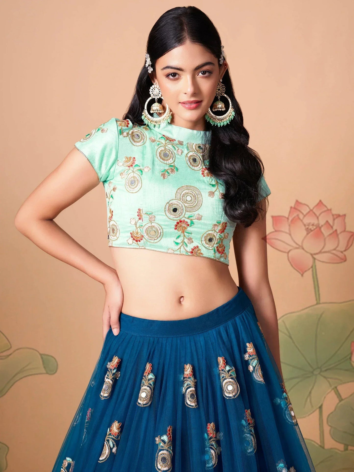 Tulsi Art Superb Sapphire Blue Dori Work Net Designer Lehenga Choli