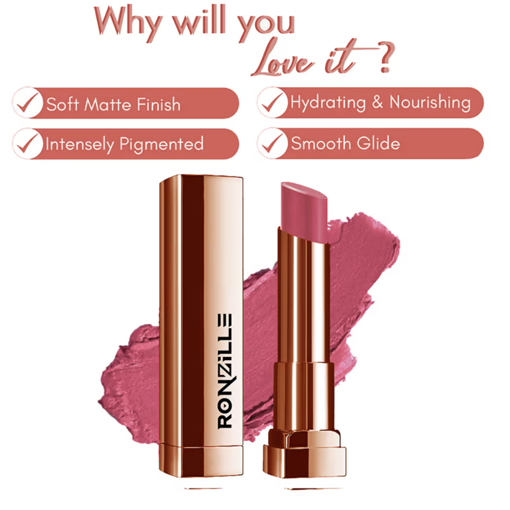 Ronzille Natural Colored Long Stay Matte Lipstick - Shade 17