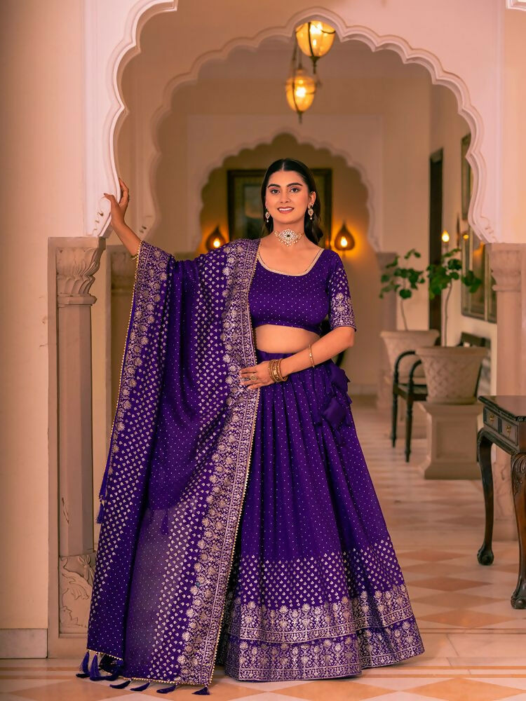 Lehenga Mart Purple Designer Wedding Wear Lehenga Choli