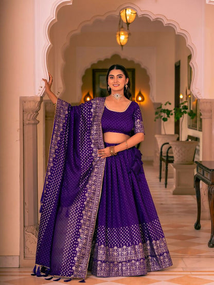 Lehenga Mart Purple Designer Wedding Wear Lehenga Choli