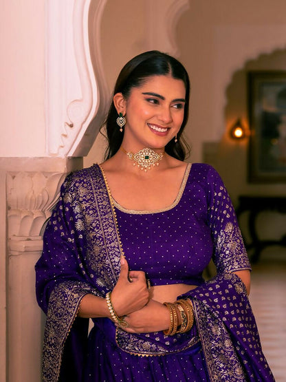 Lehenga Mart Purple Designer Wedding Wear Lehenga Choli