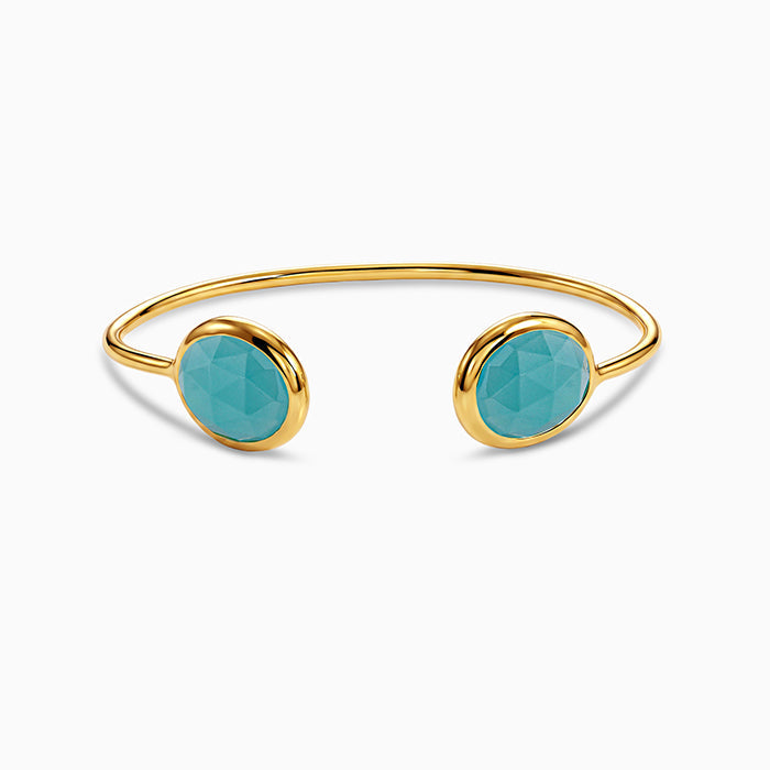 Golden Blue Onyx Cuff Bracelet