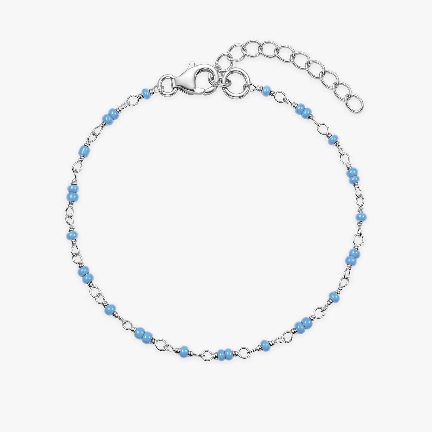 Silver Celadon Beaded Bracelet
