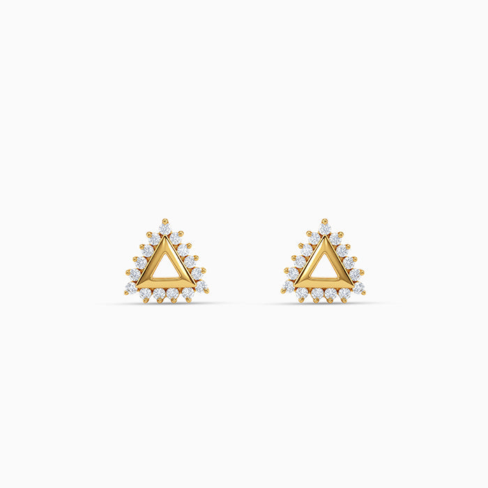 Golden Stylish Triangle Studs