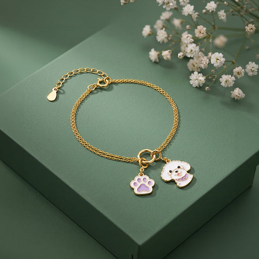 Golden Pawmates Charm Bracelet