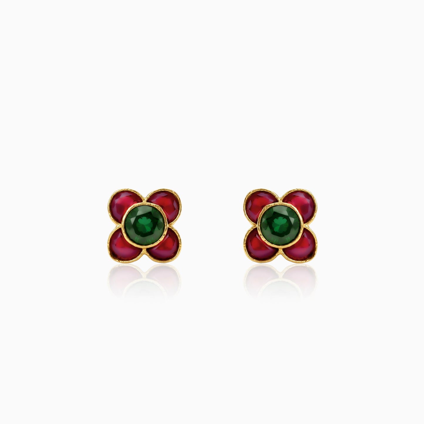Golden Sarika Stud Earrings