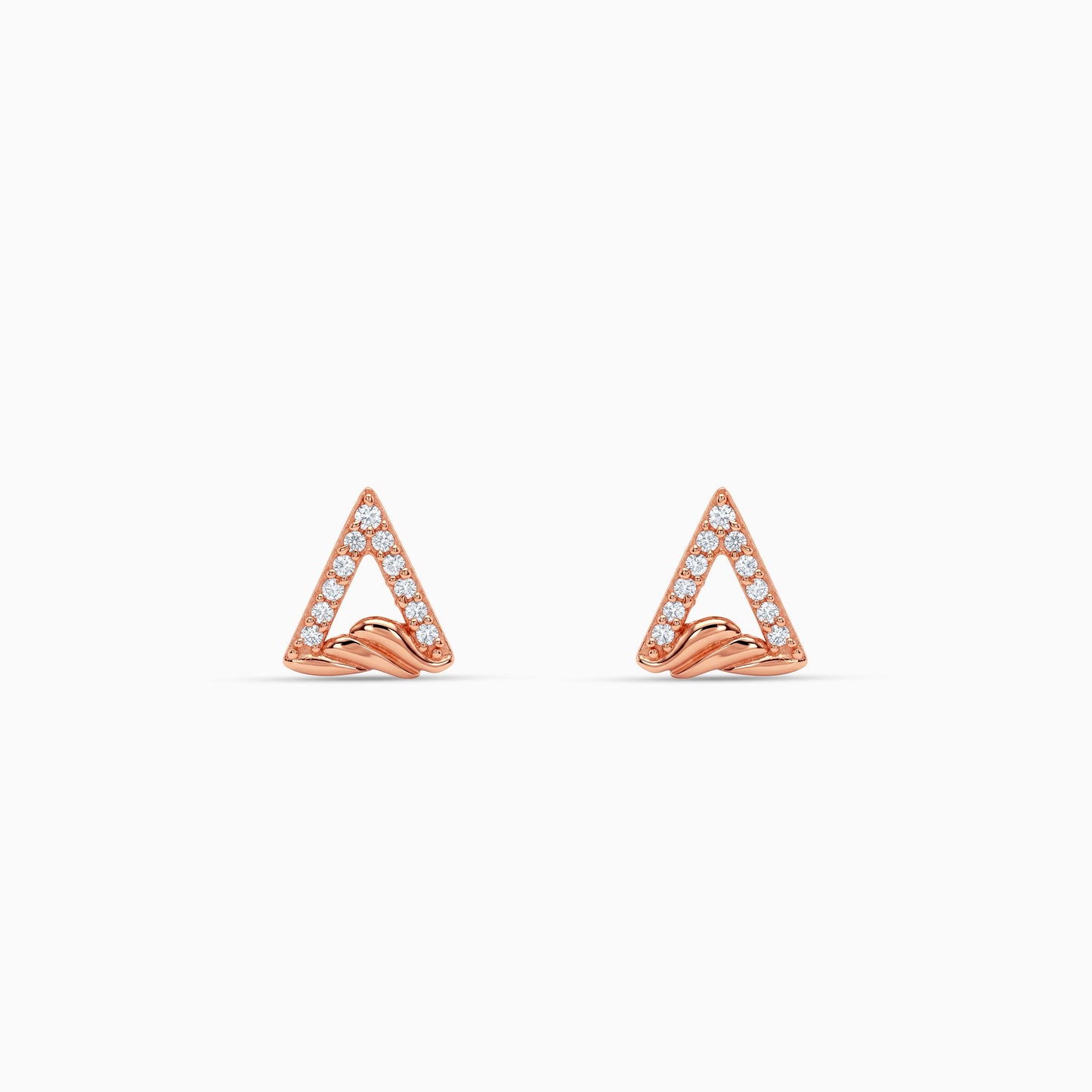 Rose Gold Trinity Stud Earrings