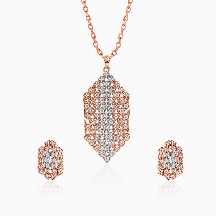 Dual Tone Aurora Angle Silver Set