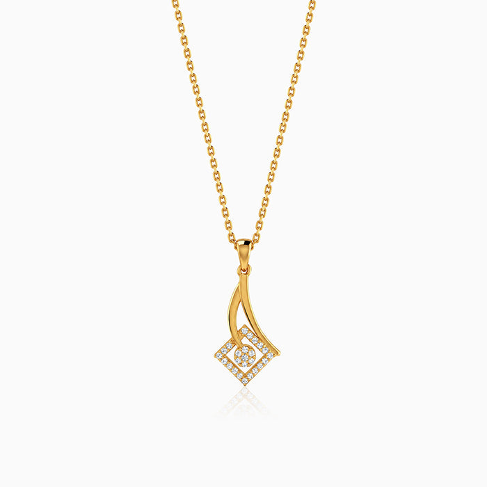 Golden Astra Gleam Pendant with Link Chain