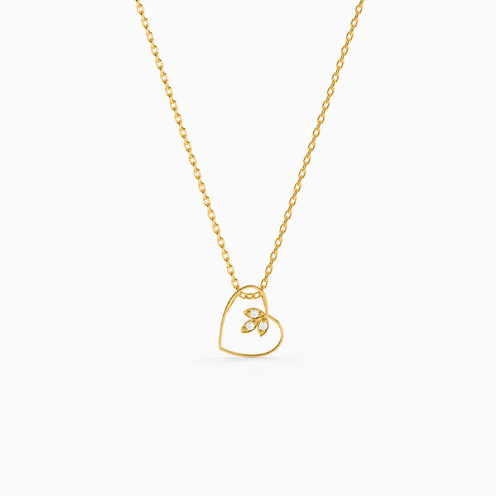 Golden Amora Heart Pendant with Link Chain