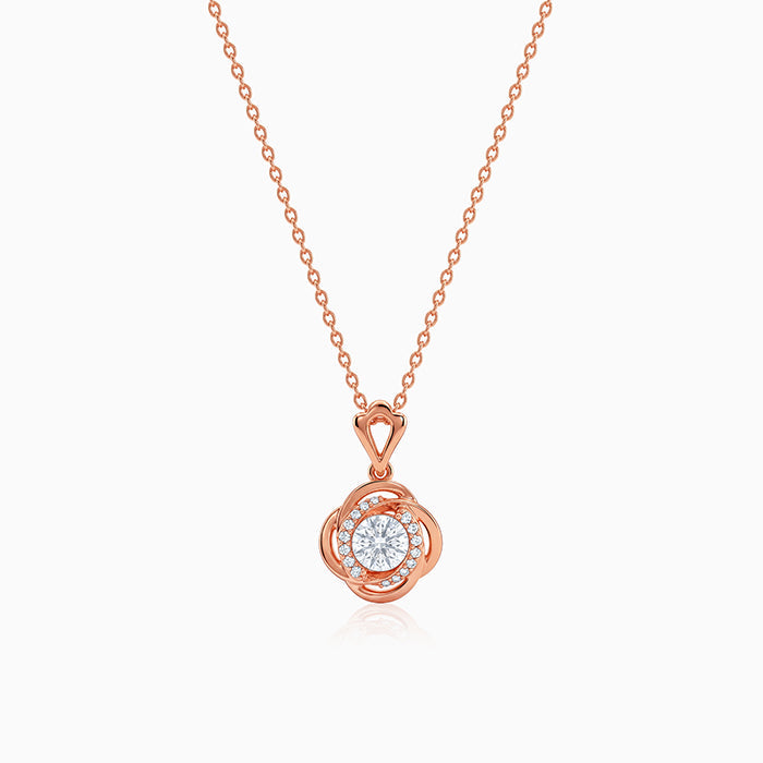 Rose Gold Blush Charm Pendant with Link Chain
