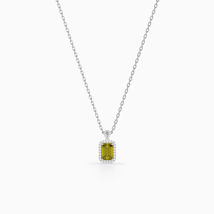 Silver Soleil Frame Pendant with Link Chain