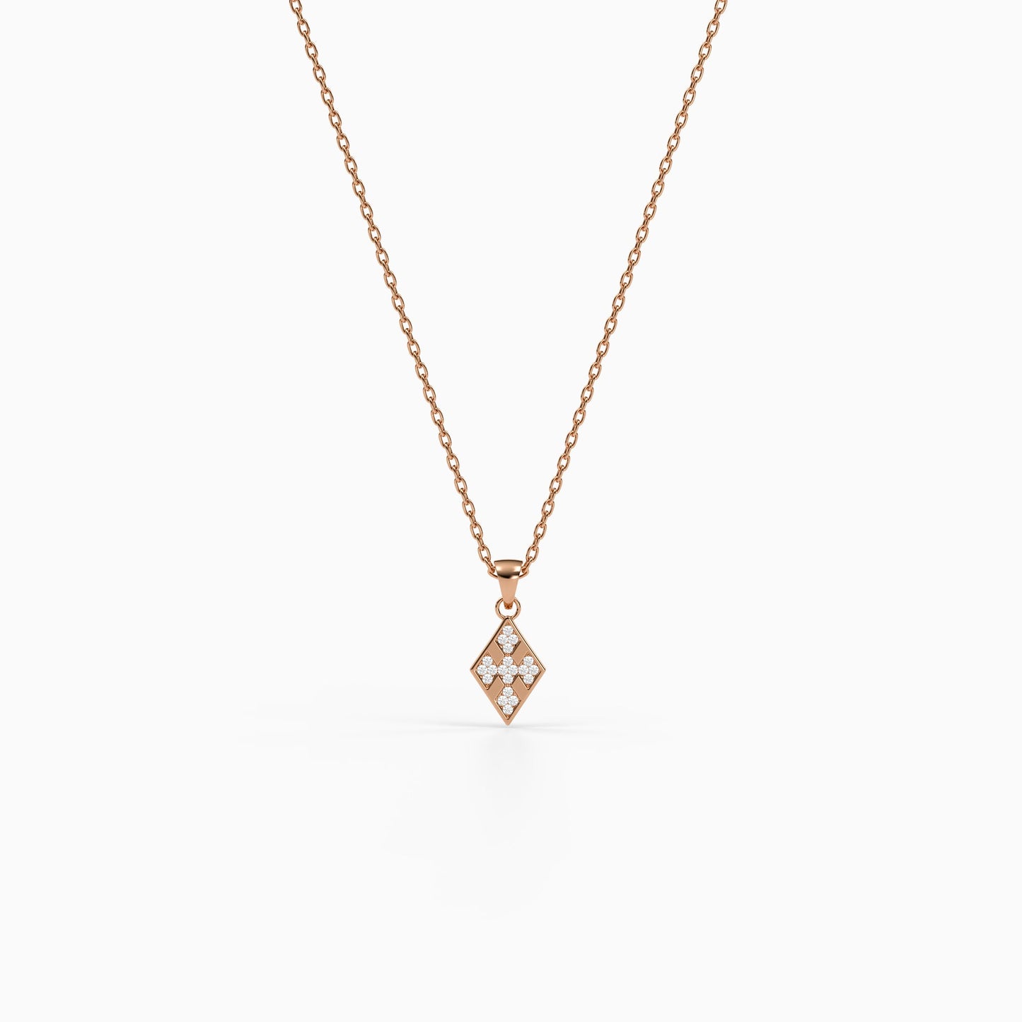Rose Gold Noirisse Pendant with Link Chain