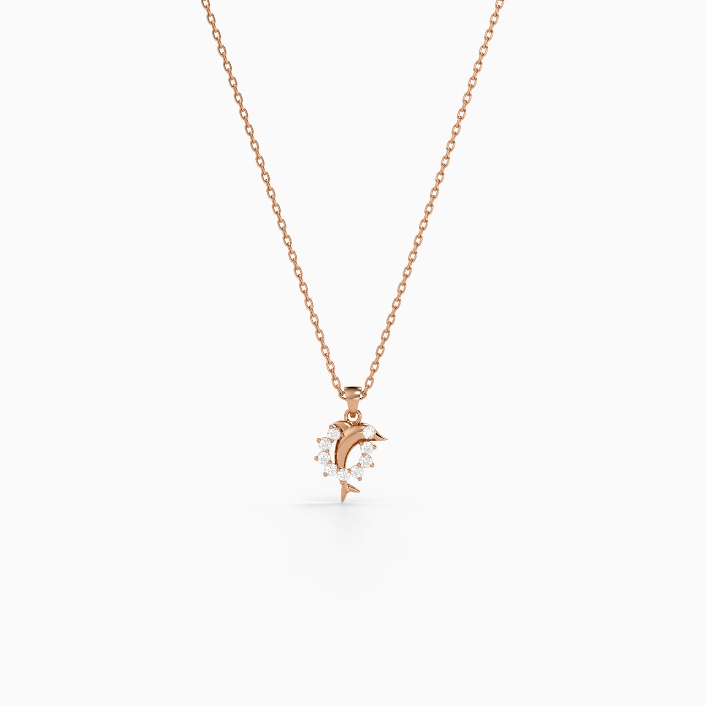 Rose Gold Marina Pendant with Link Chain