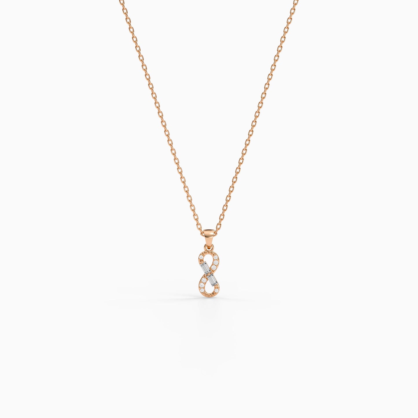 Rose Gold Cascelle Pendant with Link Chain