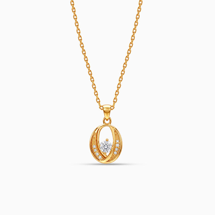 Golden Beautiful Embrace Pendant With Link Chain
