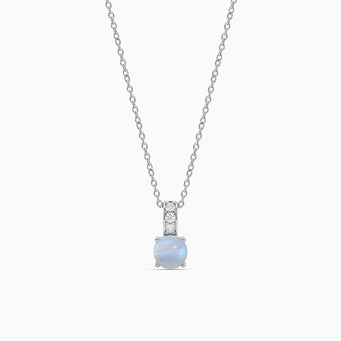 Silver Luna Gleam Pendant with Link Chain