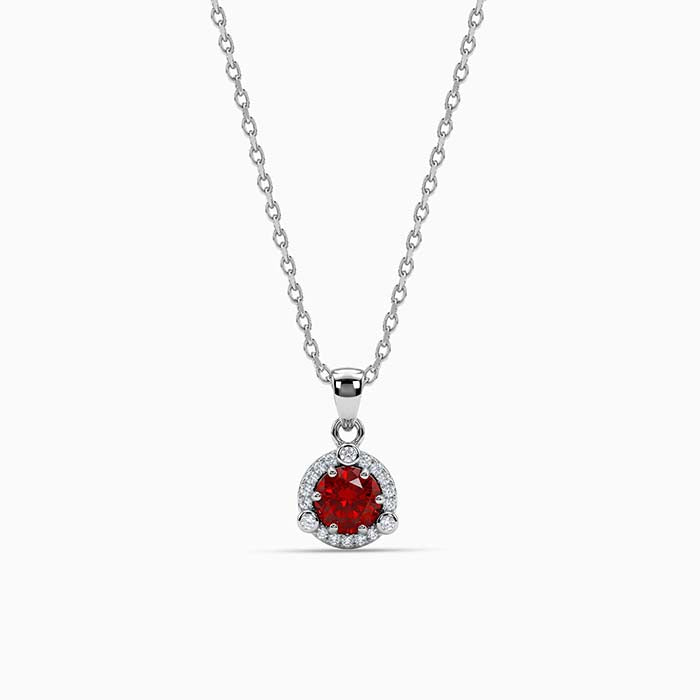 Silver Dazzling Shine Pendant With Link Chain