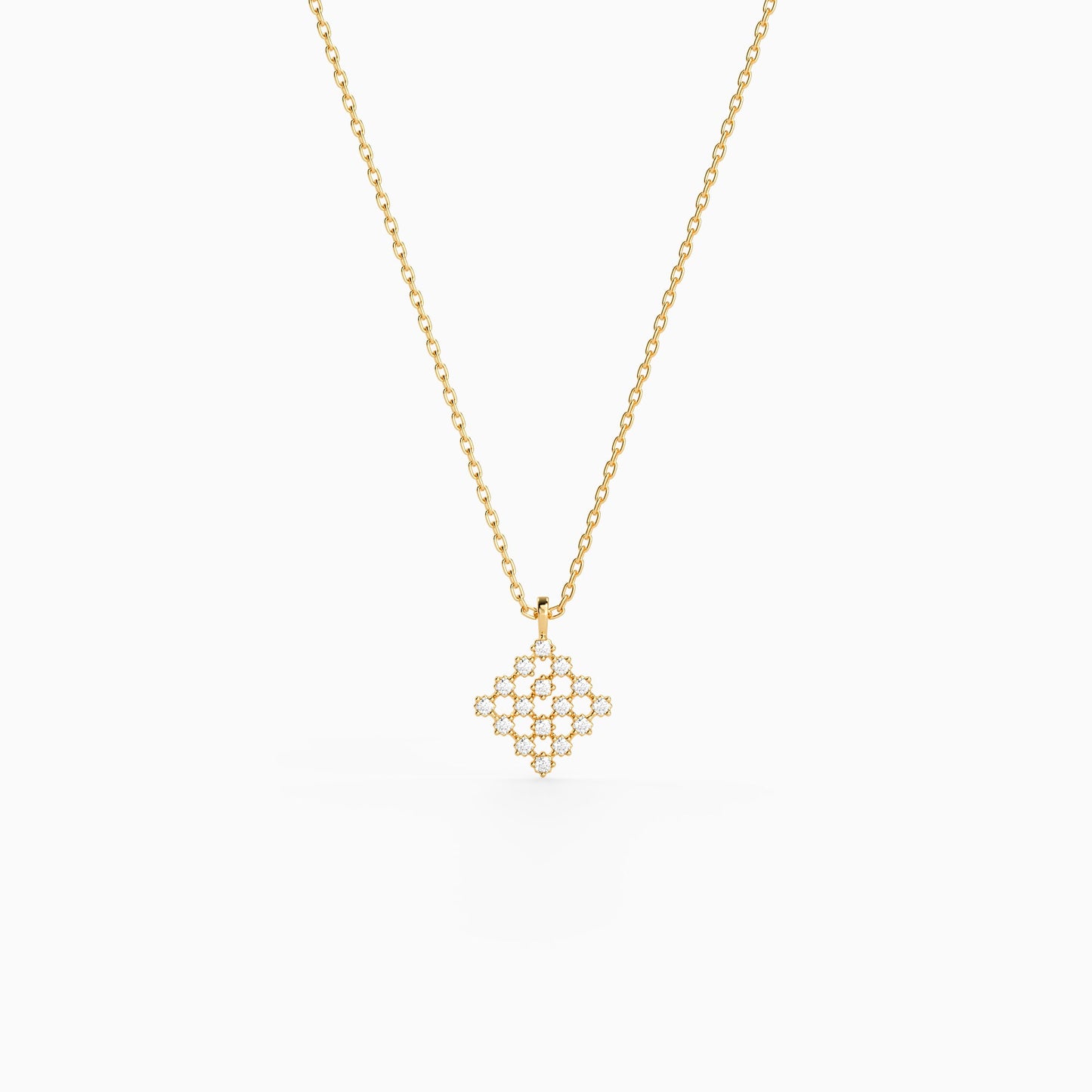 Golden Lattelle Pendant with Link Chain