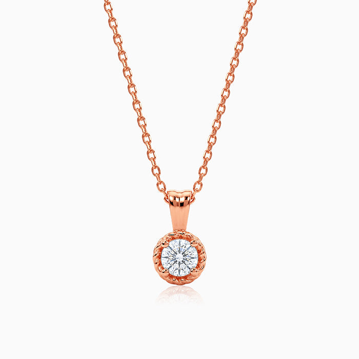 Rose Gold Aurelia Flower Pendant with Link Chain