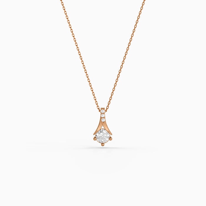 Rose Gold Velvet Aura Pendant with Link Chain