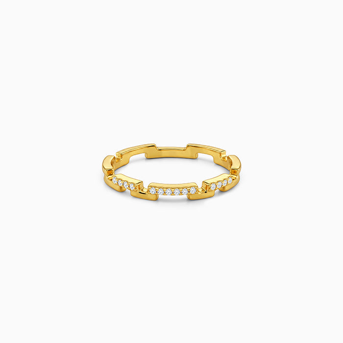 Golden Classic Steps Ring (Size 12)