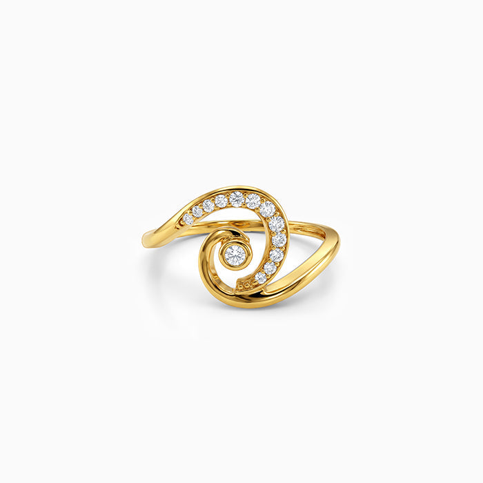 Golden Classy Swirl Ring (Size 12)