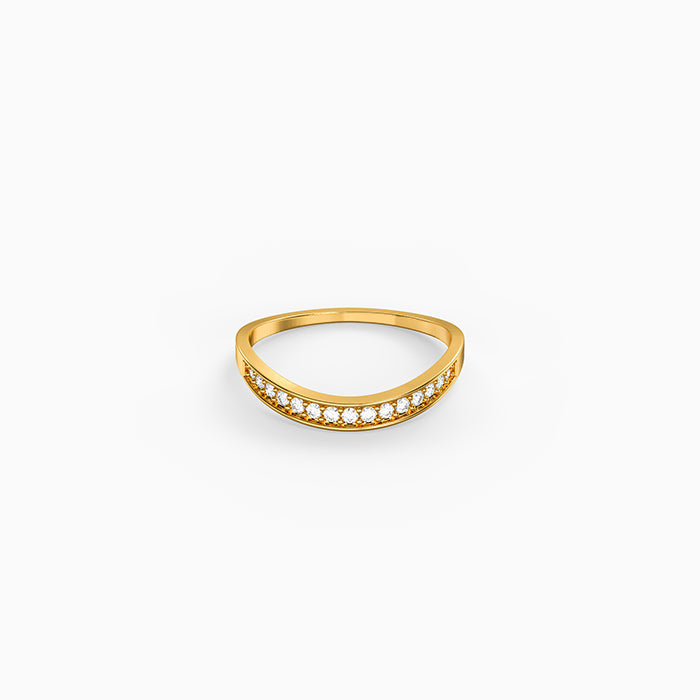 Golden Halo Curve Ring (Size 12)