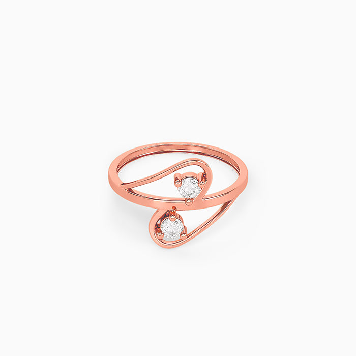Rose Gold Orbit Spark Ring (Size 12)