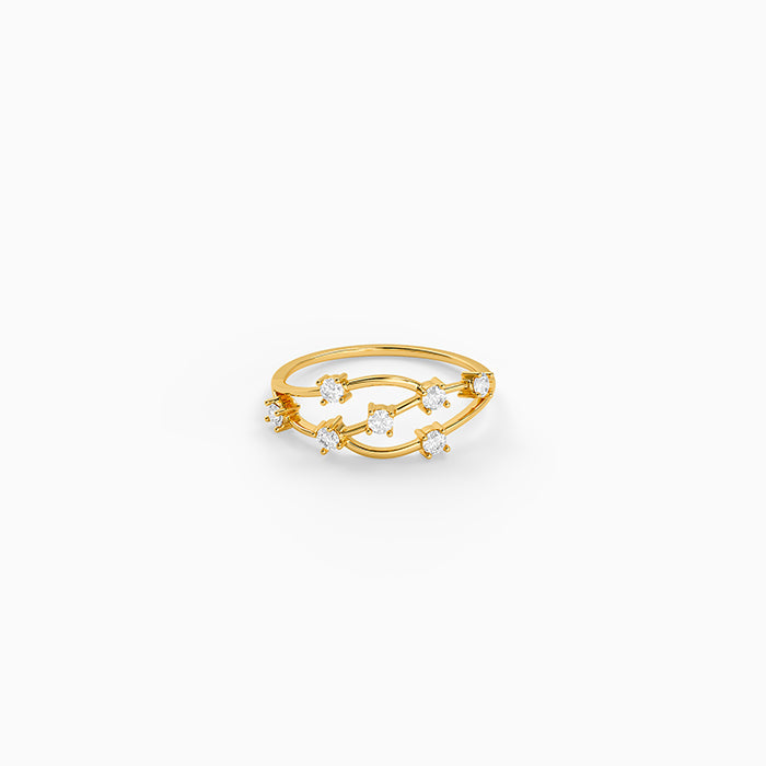 Golden Ivy Lattice Ring (Size 11)