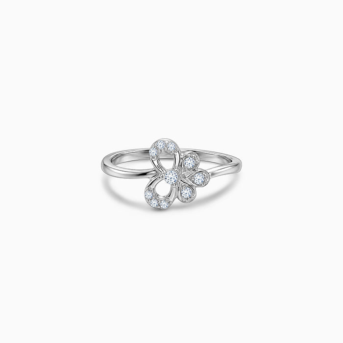 Silver Celeste Flower Ring (Size 12)