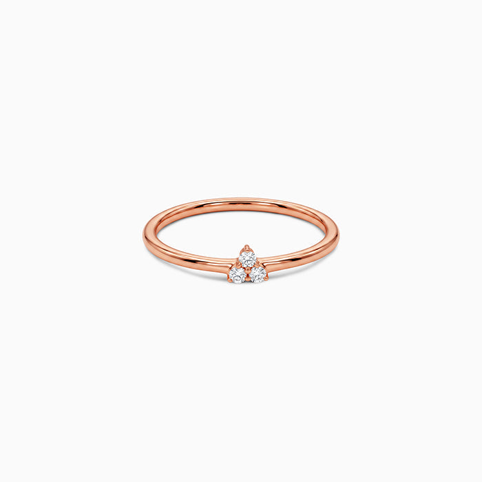 Rose Gold Triple Spark Ring (Size 12)