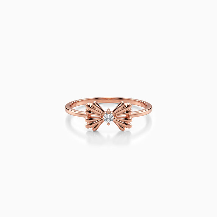 Rose Gold Minimalist Bow Ring (Size 12)
