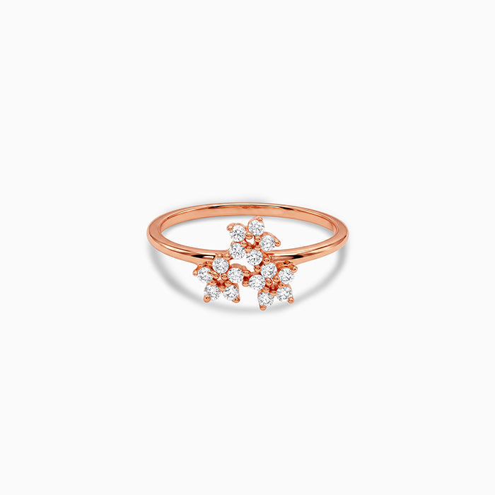 Rose Gold Trio Blossom Ring (Size 12)