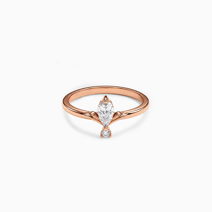 Rose Gold Marquise Charm Ring (Size 12)