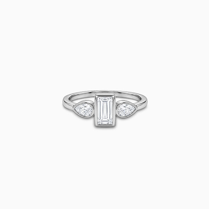 Silver Trio Zircon Ring (Size 12)