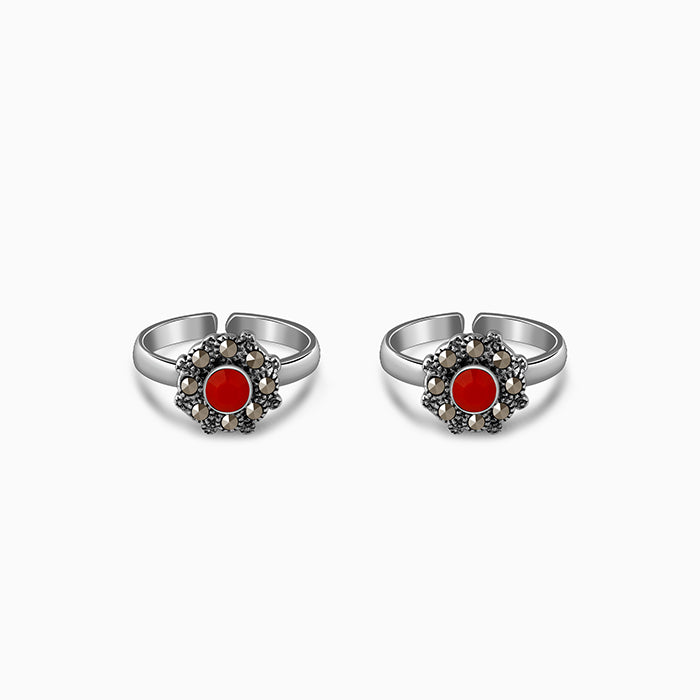 Oxidised Silver Aishwarya Toe Rings
