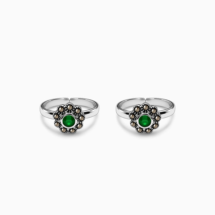 Oxidised Silver Harini Toe Rings