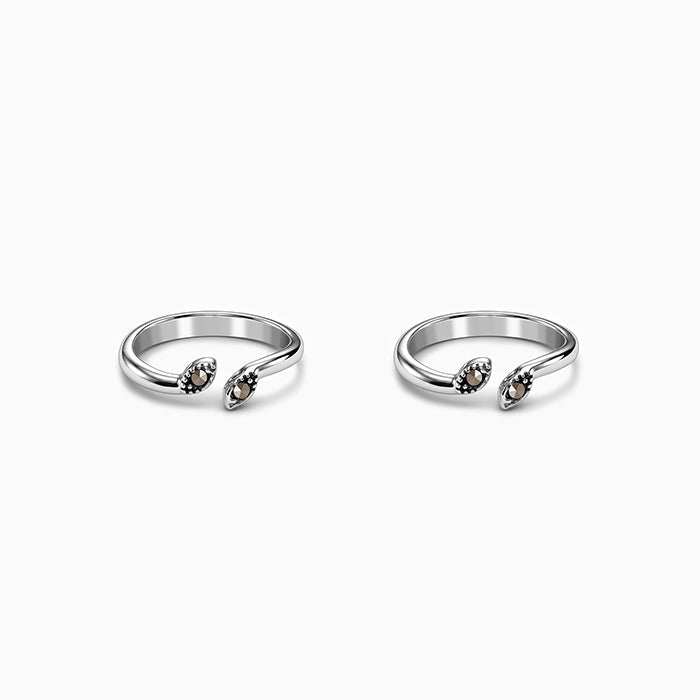 Oxidised Silver Inchara Toe Rings