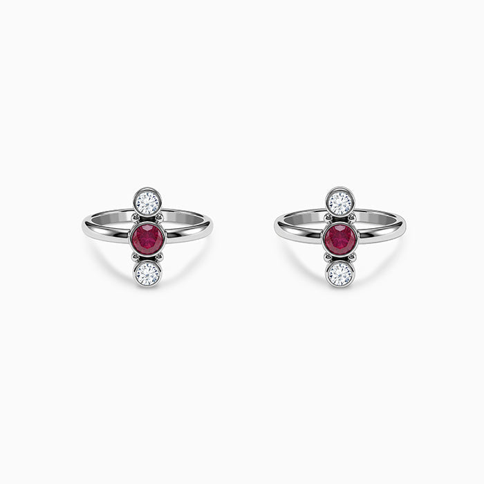 Oxidised Silver Gayathri Toe Rings