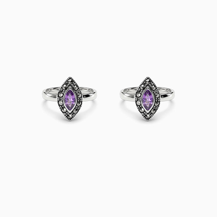 Oxidised Silver Trinetra Toe Rings