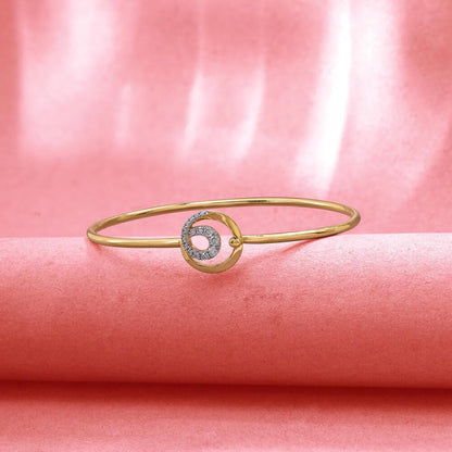 Chic Loop Diamond Bangle in 14K Yellow Gold, 0.189 ct
