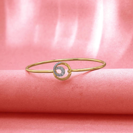 Chic Loop Diamond Bangle in 14K Yellow Gold, 0.189 ct