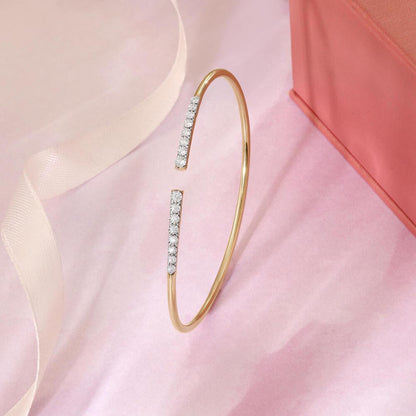 Dazzle Drift Diamond Bangle in 14K Yellow Gold, 0.155 ct