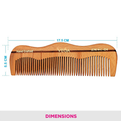 Vega Grooming Wooden Hair Comb - Handmade
