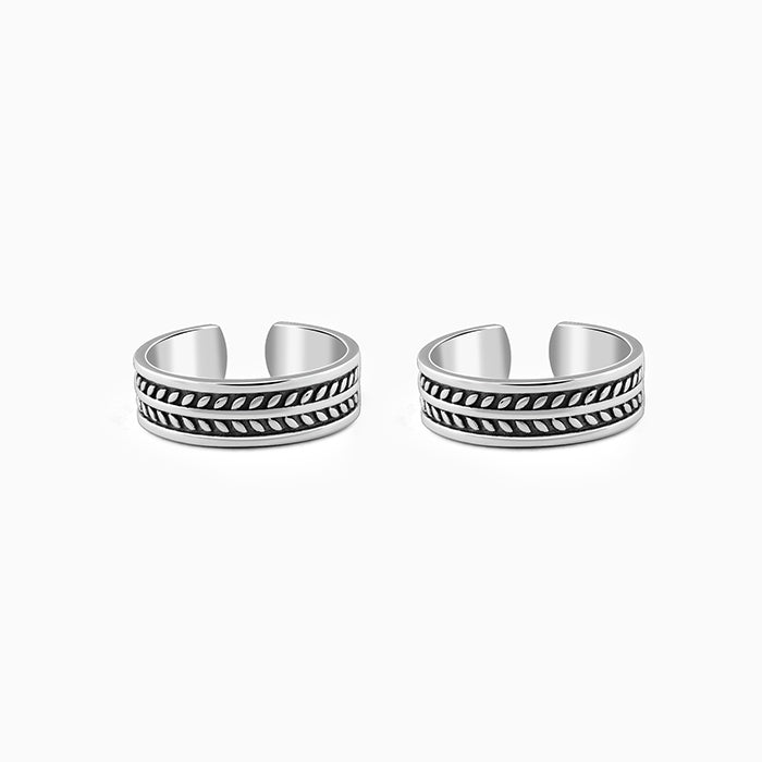 Oxidised Silver Falak Toe Rings