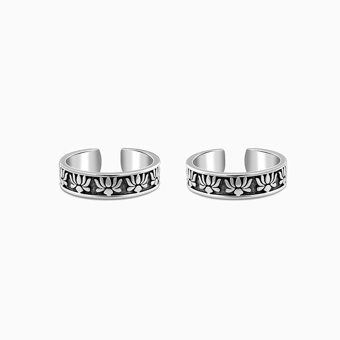 Oxidised Silver Alina Toe Rings