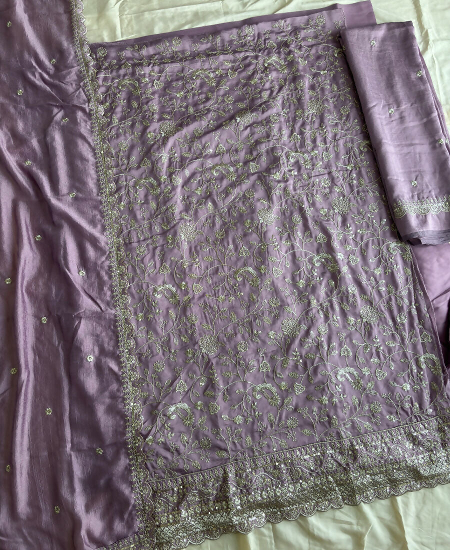 KC Lilac Vichitra Silk Palazzo Suit For Women Festival Wear