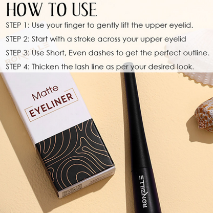 Ronzille Smudgeproof And Waterproof Liquid Matte Eyeliner - Black